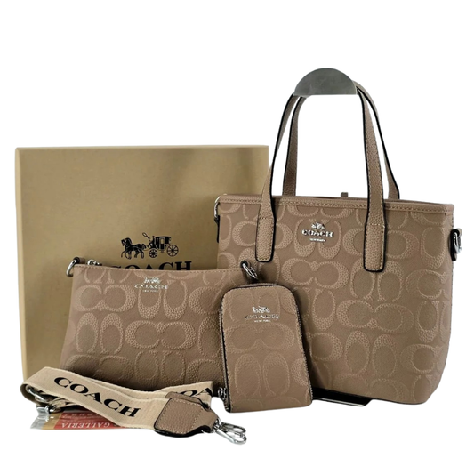 Set Bolso Importado Dama Coach 3 Pzs