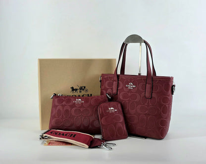 Set Bolso Importado Dama Coach 3 Pzs