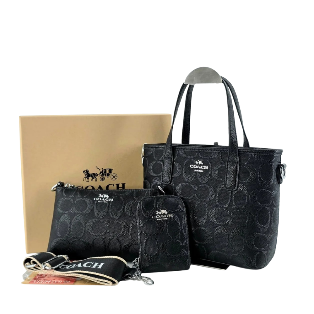 Set Bolso Importado Dama Coach 3 Pzs