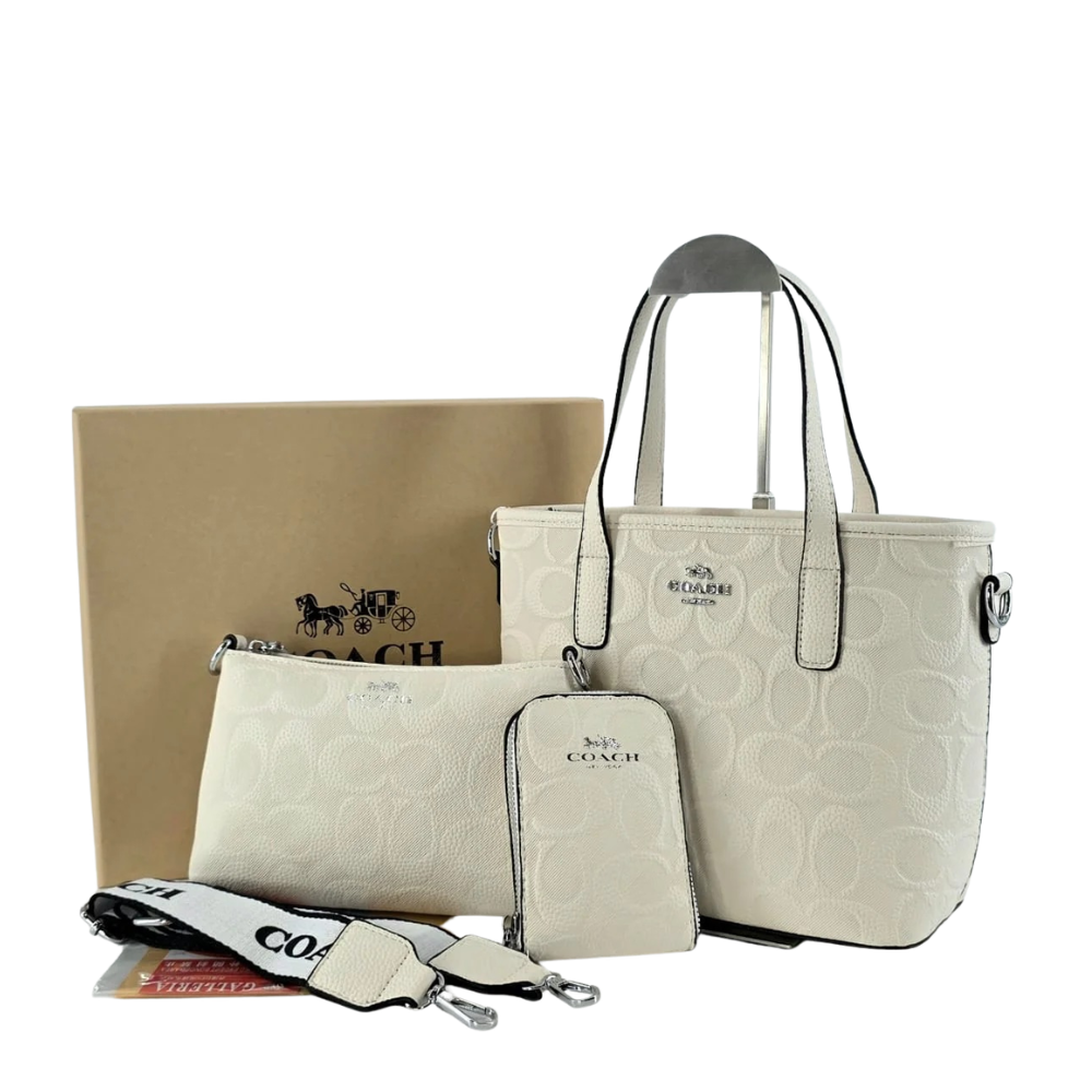 Set Bolso Importado Dama Coach 3 Pzs