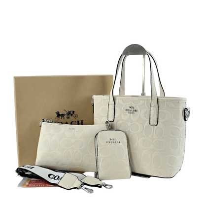 Set Bolso Importado Dama Coach 3 Pzs