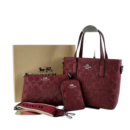 Set Bolso Importado Dama Coach 3 Pzs