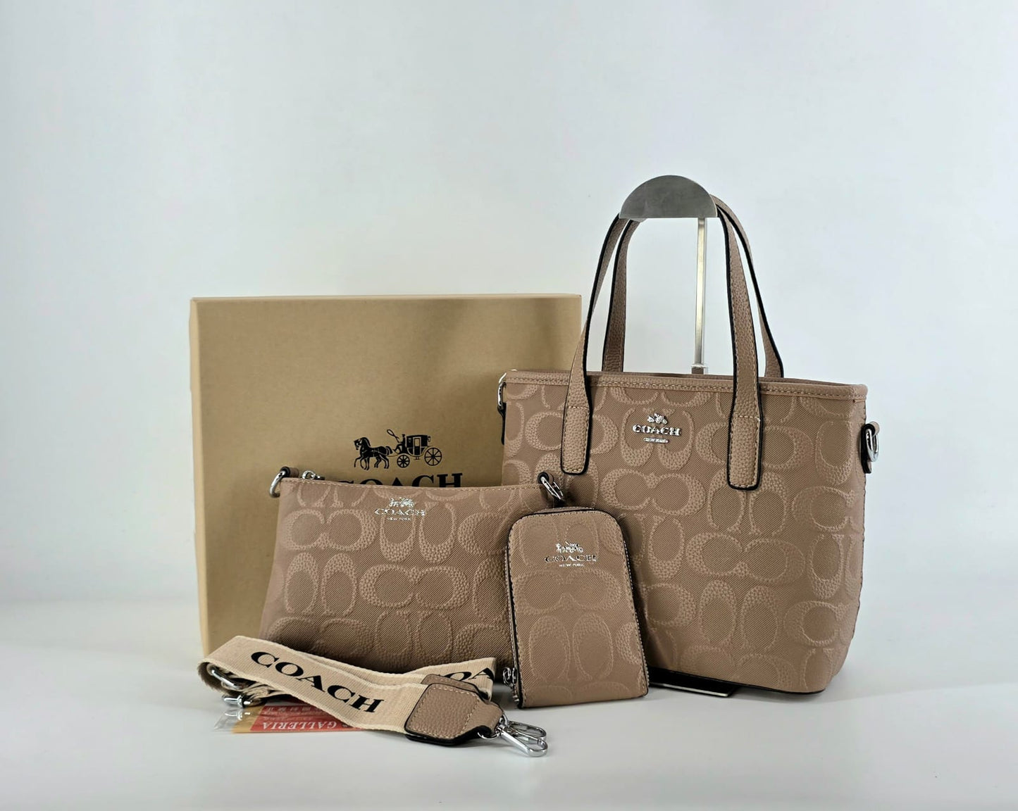 Set Bolso Importado Dama Coach 3 Pzs