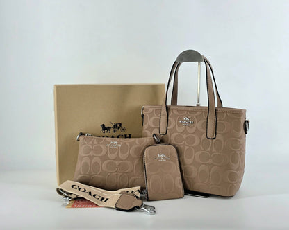 Set Bolso Importado Dama Coach 3 Pzs